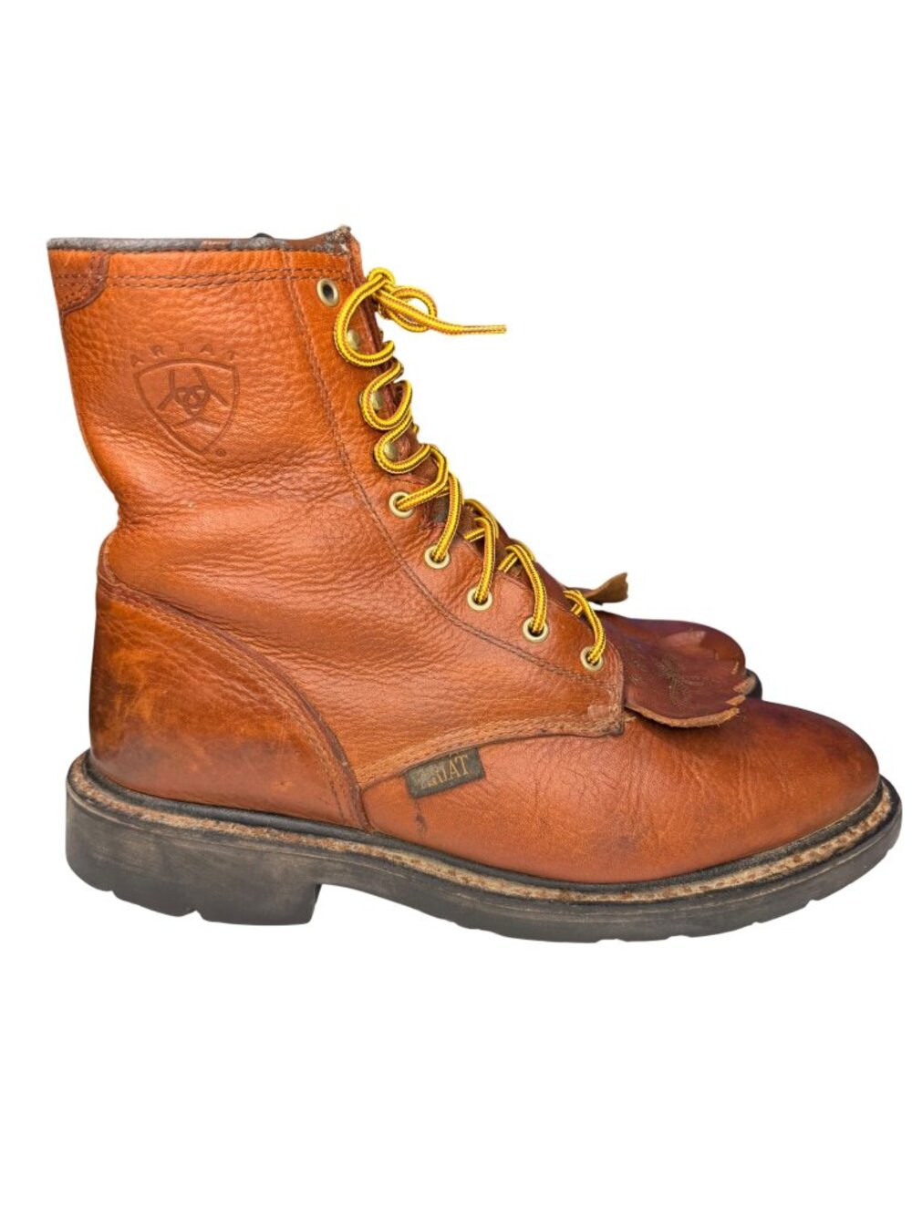 Ariat Cascade 8" Lace-Up Work Boots Soft Toe Brown Bronze Leather Boots Men 10EE